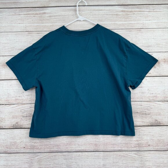 Disney Parks‎ National Geographic Crop Short Sleeve T-Shirt Women's XL Teal - Picture 2 of 9